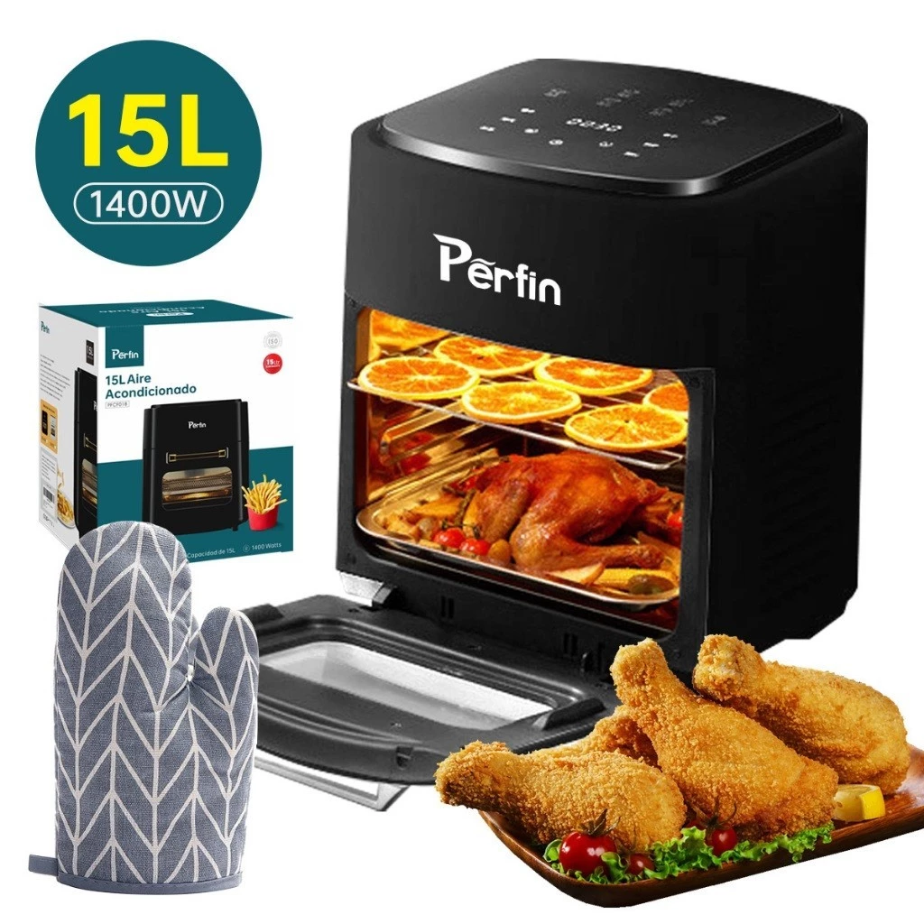 Fritadeira Elétrica Sem Óleo Air Fryer Digital Touch 15L Eletrodoméstico Multifuncional para Cozinha Saudável