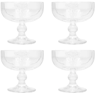 Conjunto 4 Taças Vidro Cristal p/ Sobremesa Butterfly Wolff 20596