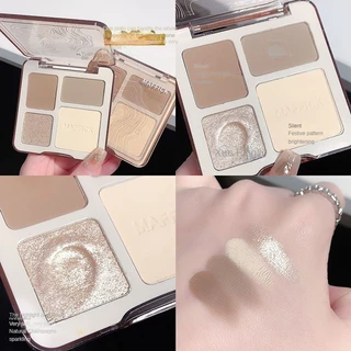 Paleta De Contorno Tridimensional De Alto Brilho Para Mulheres , Delicada Tudo-Em-Um De Quatro Cores , Sombra Nasal , Estudantes Foscos