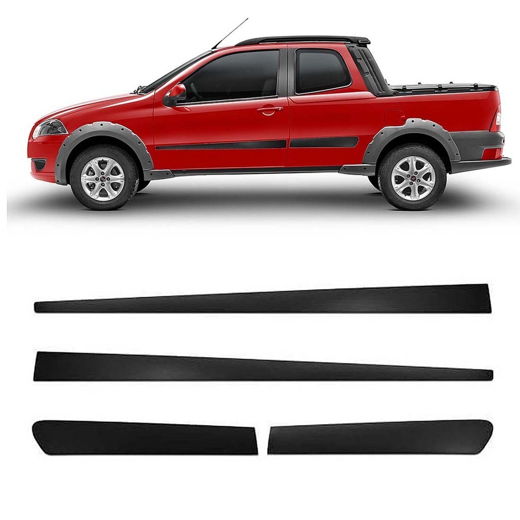 Friso Lateral Porta Fiat Strada 2 portas Tipo Original 2005 a 2020 ...