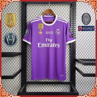 Camisa De Futebol RM Retro 16/17 Away Roxo Cr7 Ronaldo Personalizado Camisa de time 【Frete grátis】