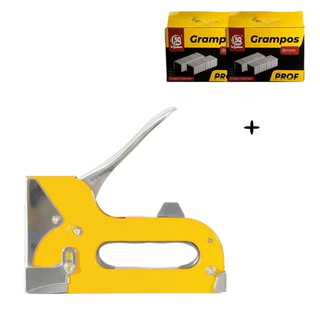 Kit Grampeador Tapeceiro Alta Pressão + 2000 Grampos