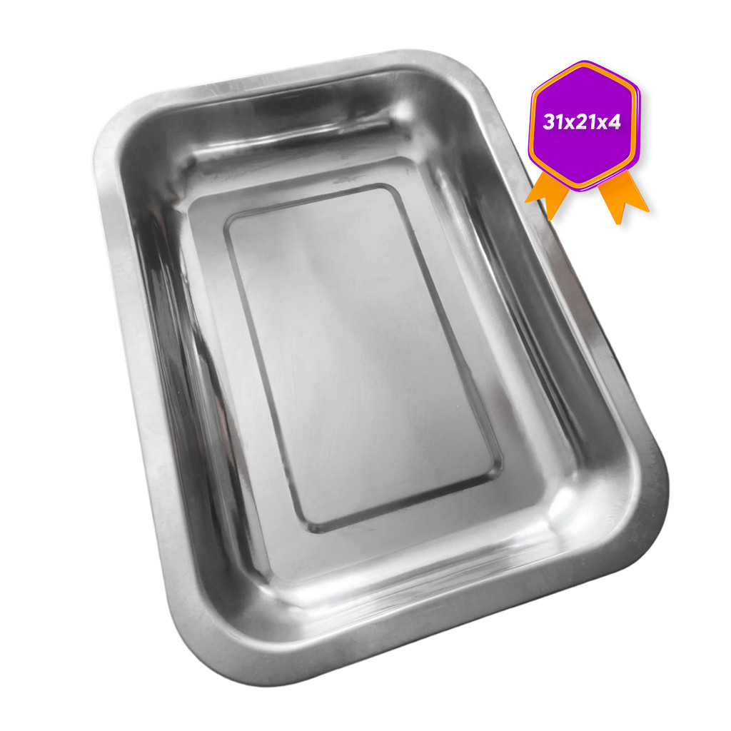 Bandeja Retangular Aço Inox Restaurante Procedimento 31x21x4 | Shopee ...