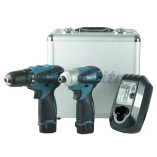 Combo Furadeira Parafusadeira e Parafusadeira de impacto a bateria com maleta - LCT204 - Makita (110V/220V)