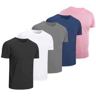 Kit 5 Camisetas Dry Fit Masculina Lisa Casual Treino Academia Esportes Exercícios Corrida