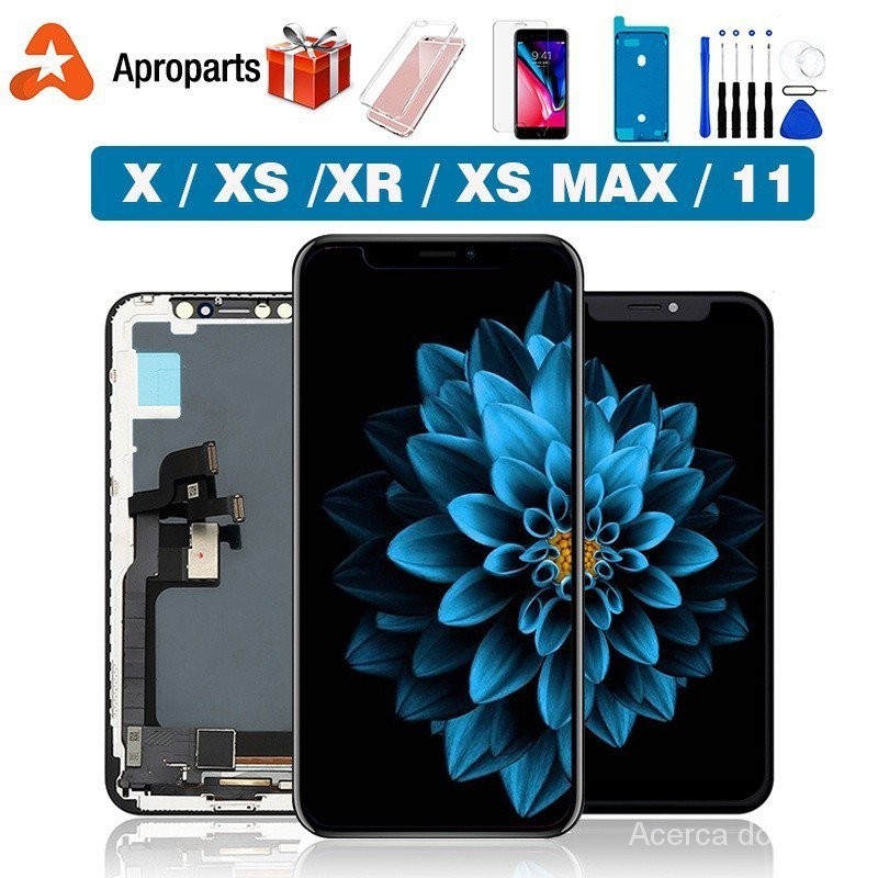 Display de alta qualidade para iPhone X XR XS 11 12 13 Pro Max LCD com 3D Touch Screen Digitizer Substituição Assembly Identificação Facial Suporte M8P9