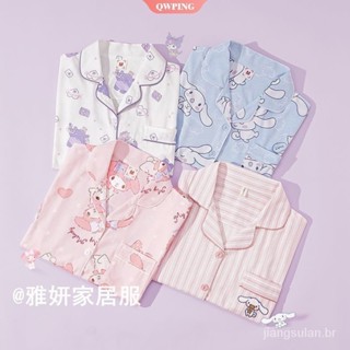 Sanrio Anime Hello Kitty Pajama Pants Cute Loungewear Women's Sleepwear  Thickening Plush My Melody Set Kawaii Thermal Nightwear