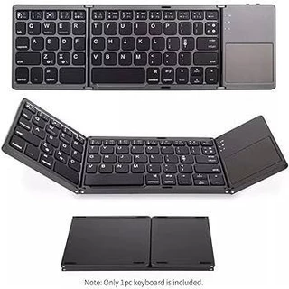 Mini teclado bluetooth B033, dobrável, sem fio, com touchpad, para windows, android, ios, tablet, ipad, telefone