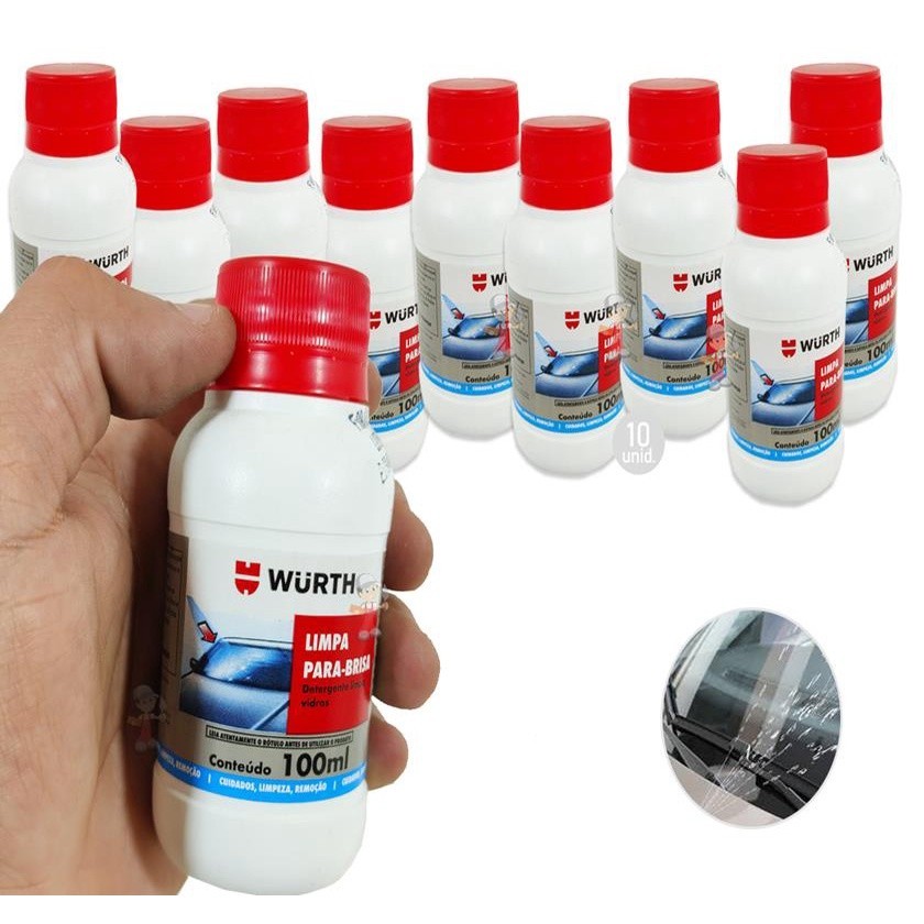 10 Limpa parabrisa wurth liquido produto p/ limpar para brisa de carro Maxima Visibilidade e limpeza