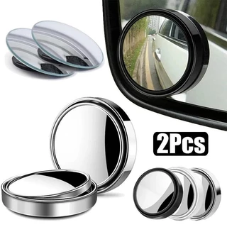 2pcs Estrutura Redonda Espelho Convexo De Ponto Cego , Retrovisor Transparente Ajustável , Acessórios De Condução De Segurança Em Ângulo Largo , 360 Graus , Novo ,