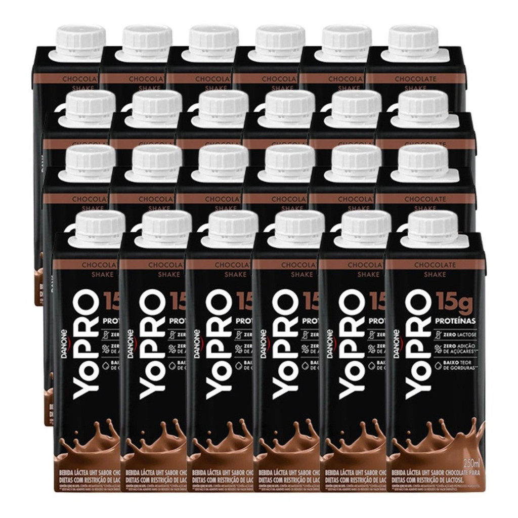 Kit C/24 Un Yopro Chocolate 15g Proteina - Whey Yo Pro | Shopee Brasil