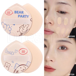 Esponja De Maquiagem De Dupla Finalidade Úmida E Seca-Q-Elastic Softness-Conjunto Combinado De Pó Puff-Xixi Bear Baby Milk Coffee Powder Fundação Líquida Ovo De Beleza-Ferramentas