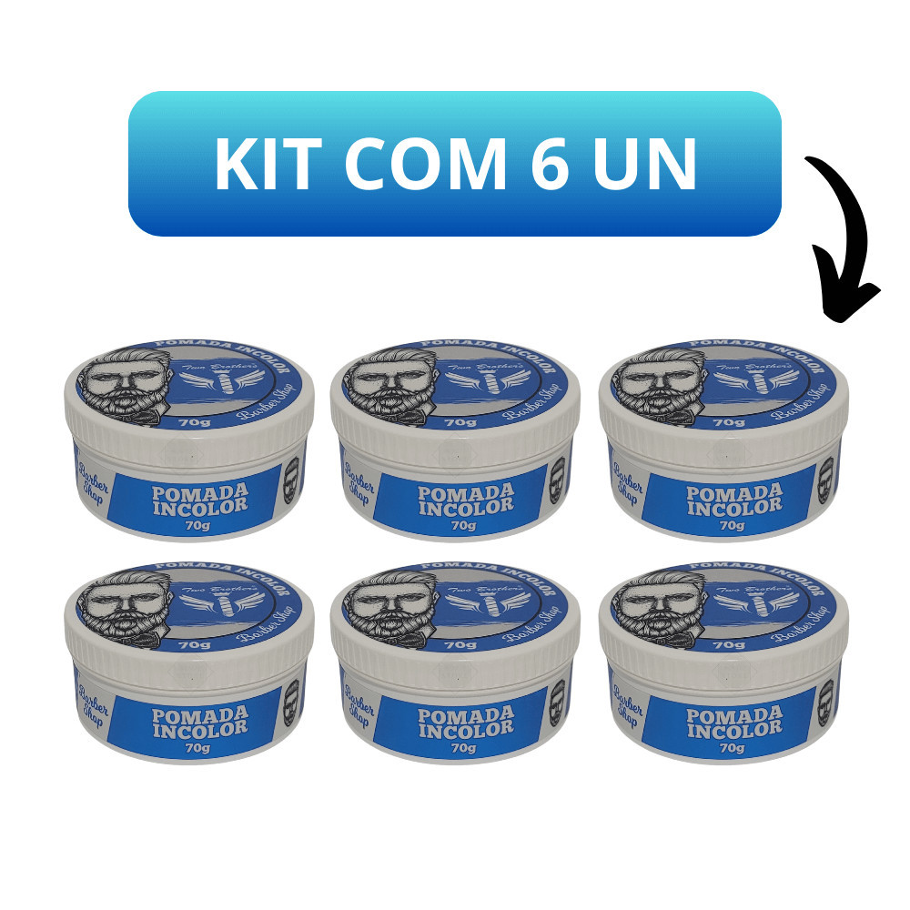 Pomada Modeladora Incolor Two Trothers Classic 70g Kit com 6 Pomadas