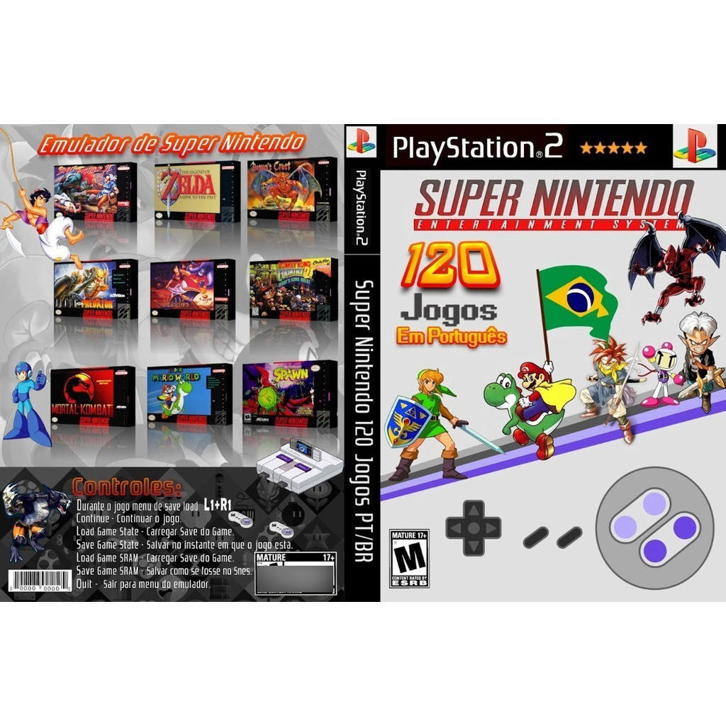 Super Nintendo Para Ps2 - 120 Jogos Em Português | Shopee Brasil