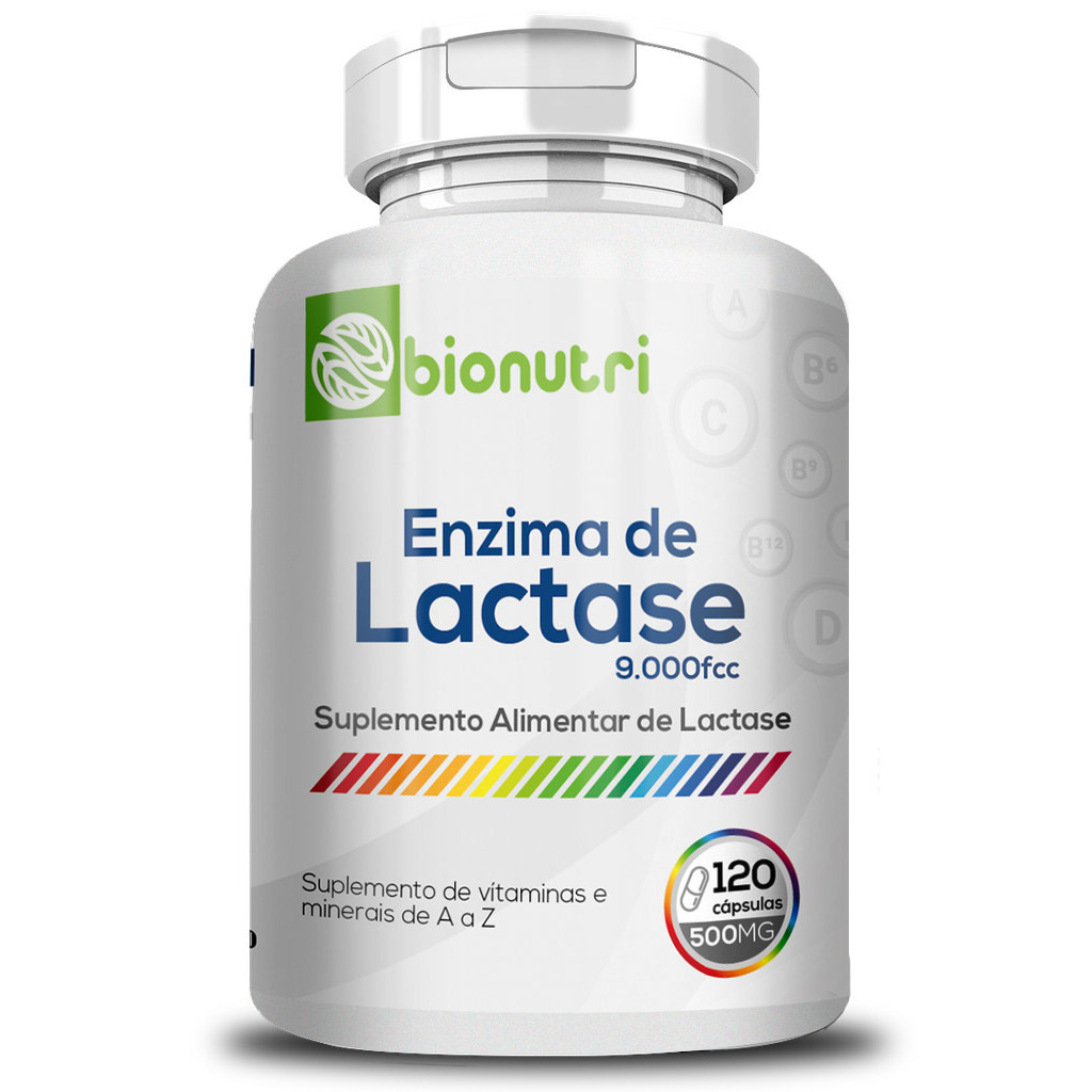 Lactoze Enzima Lactase 120 Cápsulas 500mg Bionutri Para Intolerância a Lactose