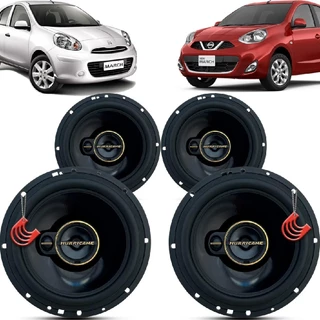 Kit Alto Falantes Dianteiros e Traseiros Nissan March 2011 até 2020 - Hurricane Aurum 480w em Oferta na Shopee