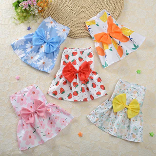 2022Spring Small Dog Floral Princess Dress Cat Teddy New Pet Clothes Cute Dog Skirt Summer