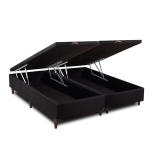 Cama Box Baú Queen Califórnia Preto 158x198x42 - Sofá Casa