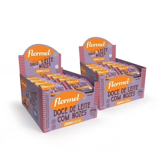 Kit Doce De Leite Com Nozes Flormel Zero Açúcar 2 Caixas Com 24 Unidades