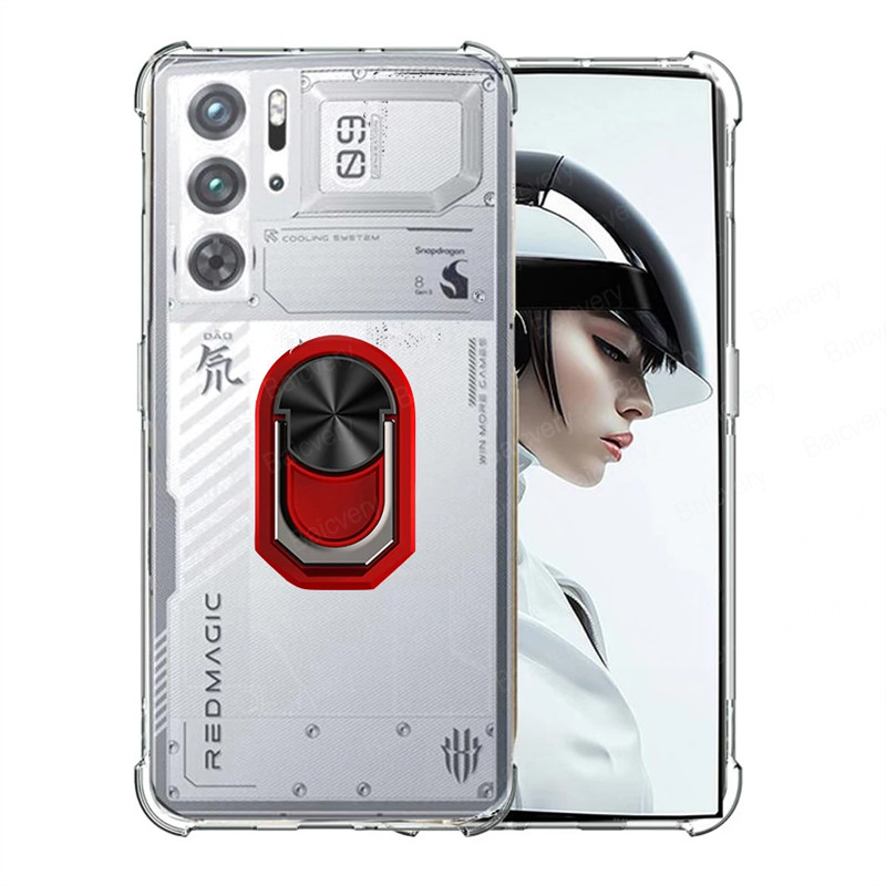 Nubia Red Magic 9 Pro NX769J/RedMagic + 9Pro Plus Caixa De Telefone TPU Capa De Silicone Macia Magnética Porta-Anel De Dedo Concha Fashion Shell