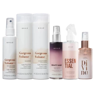 Kit Braé Gorgeous Volume Divine Plume Beauty Sleep Essential Repair (6 Produtos)
