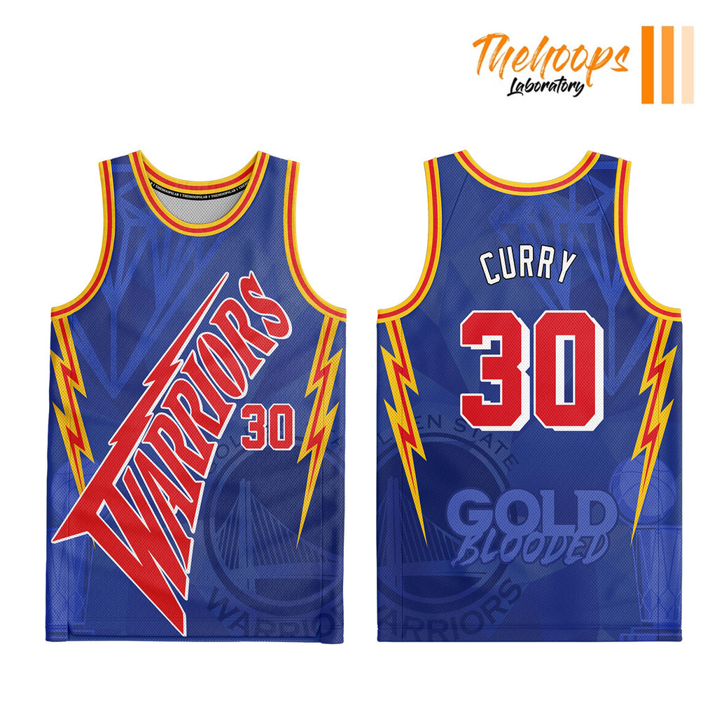 THL NBA Golden State Warriors x Gold Blooded CURRY design Personalizado Camisa De Sublimação Completa