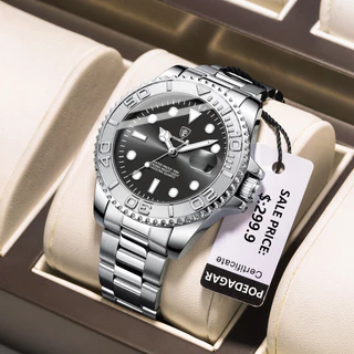 POEDAGAR Relógio Homem De Luxo Quartzo Esportivo À Prova D'água Data Luminosa Relógios Aço Inoxidável Reloj + box Masculino