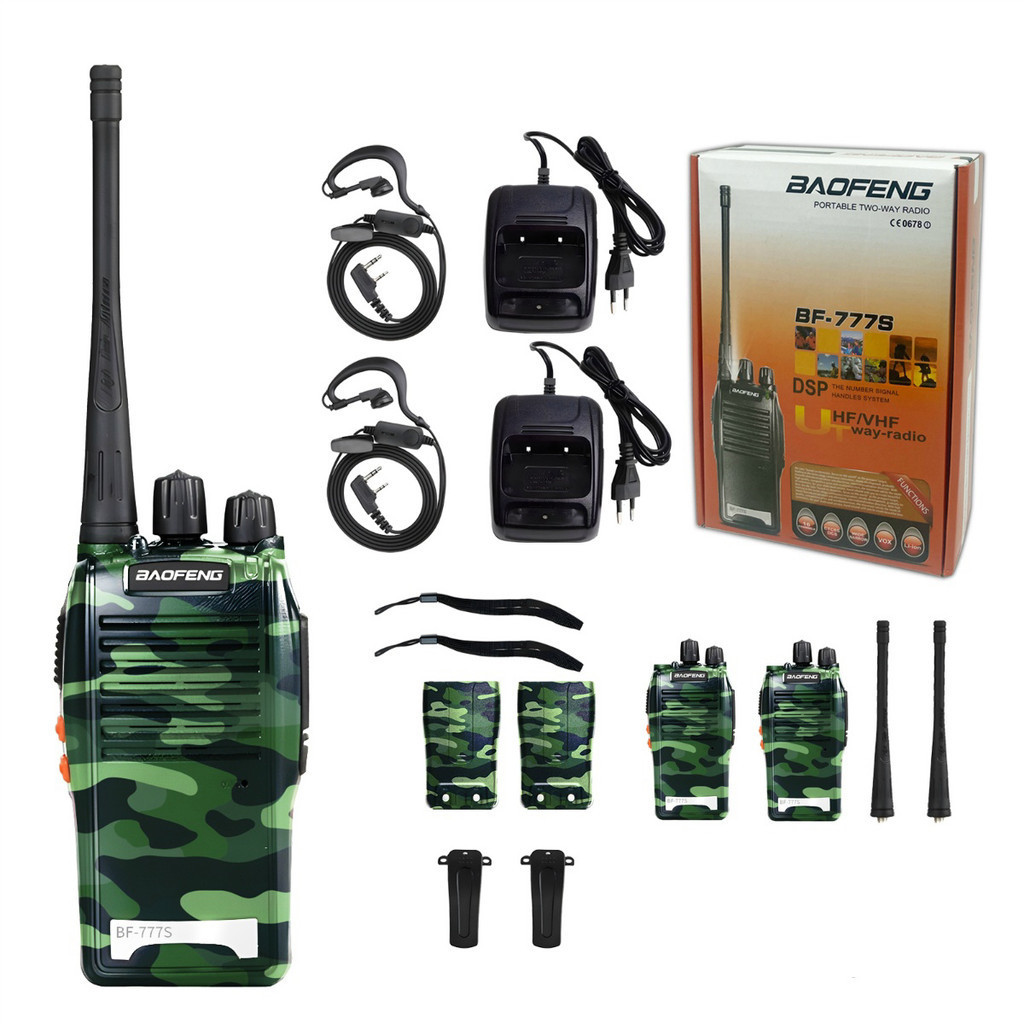 Kit 2 Radio Walk Talk Comunicador 16 Ch 12km Baofeng 777s Ht
