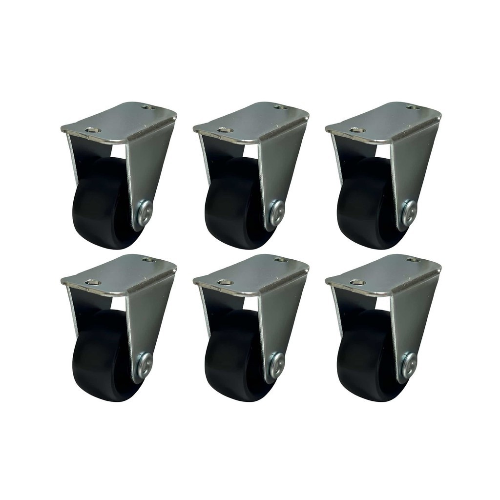 6 Mini Rodízios Para Móveis 25mm Fixo Sem Giro Sem Freio