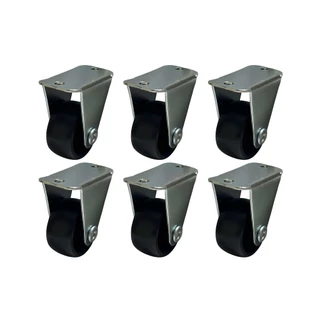 6 Mini Rodízios Para Móveis 25mm Fixo Sem Giro Sem Freio