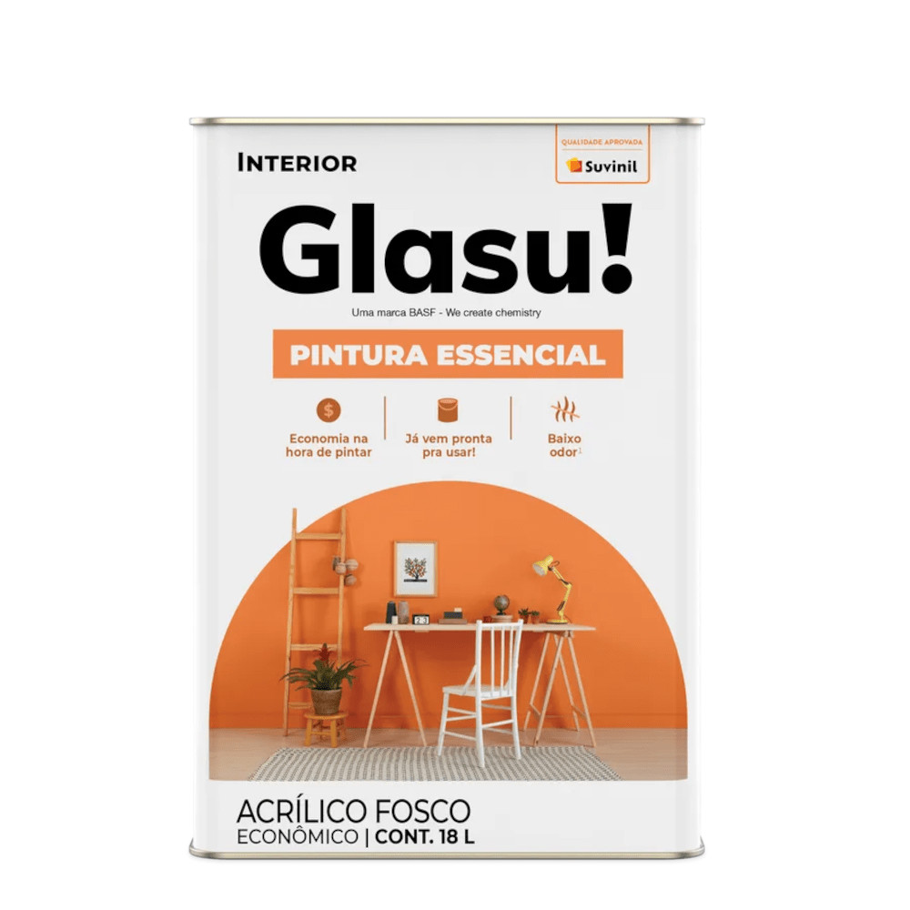 Tinta Acrílica Pintura essencial Glasu 18L Gelo