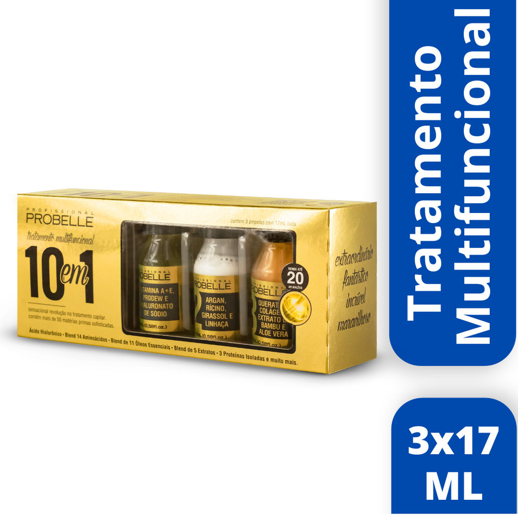 Tratamento Multifuncional 10 em 1 - Probelle 3x17 ml | Shopee Brasil