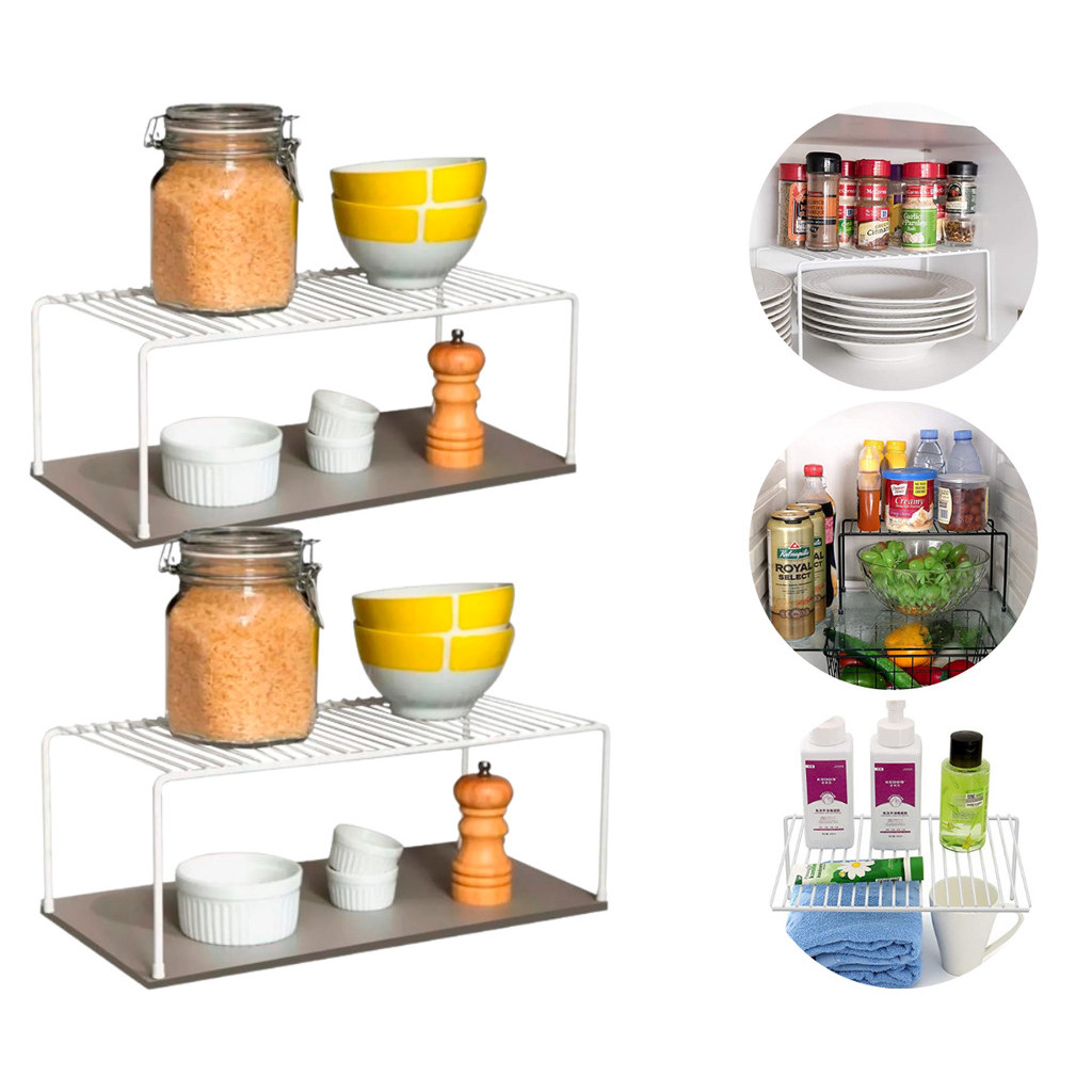 Kit Organizador Armário Cozinha Prateleira Aramado Aço 32cm