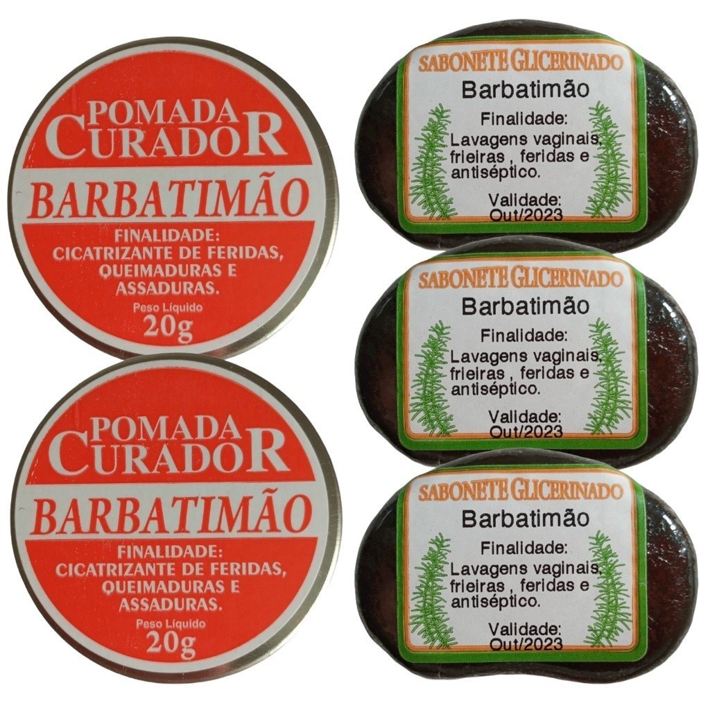 Kit Pomada + Sabonete Para Feridas E Queimaduras De Barbatimão | Shopee ...