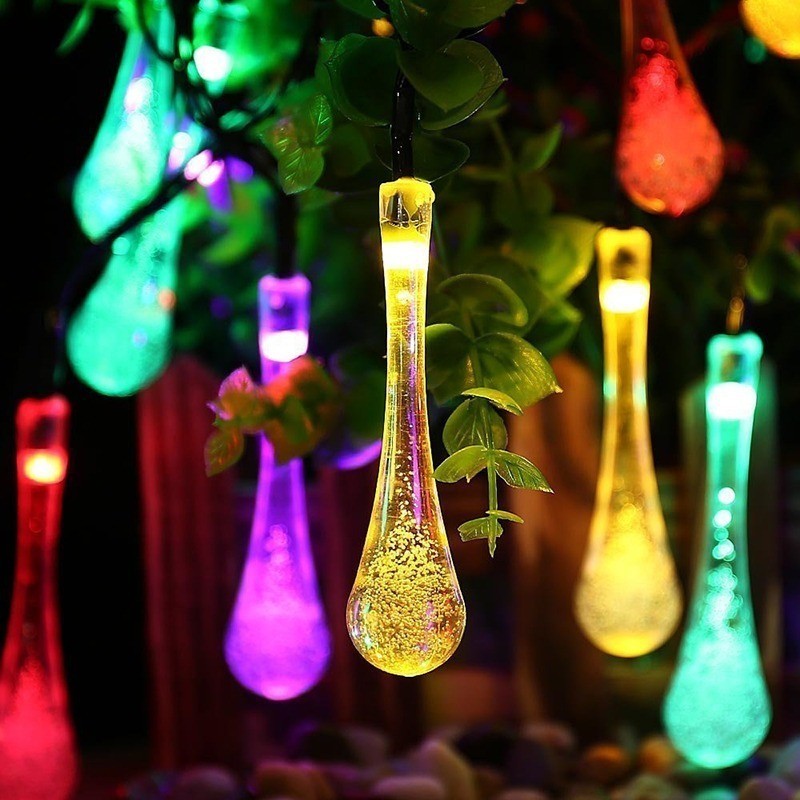 10m Rgb Fio Cordão De Luz Varal 40 Leds Cristal Gotículas de água Colorido Natal Decorar