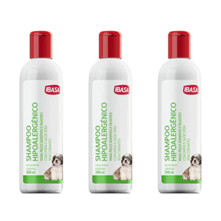 Shampoo Hipoalergênico 200ml - Ibasa - 3 Unidades