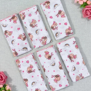 Pano de Boca Kit Com 6 Peças para Bebê Turma da Monica Rosa em Oferta na Shopee