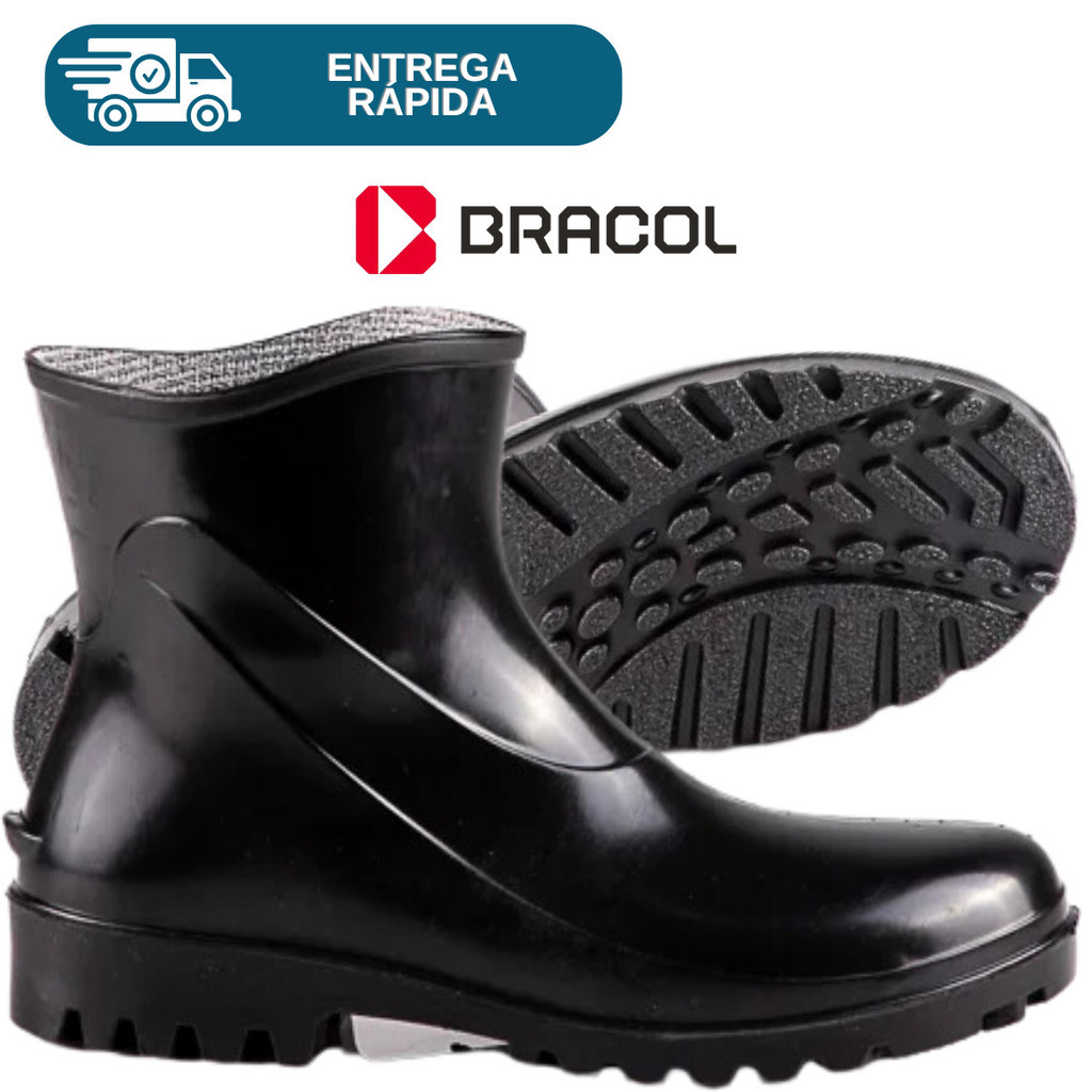 Bota Pvc Cano Extra Curto Bota Pvc Galocha Borracha Preta Cano