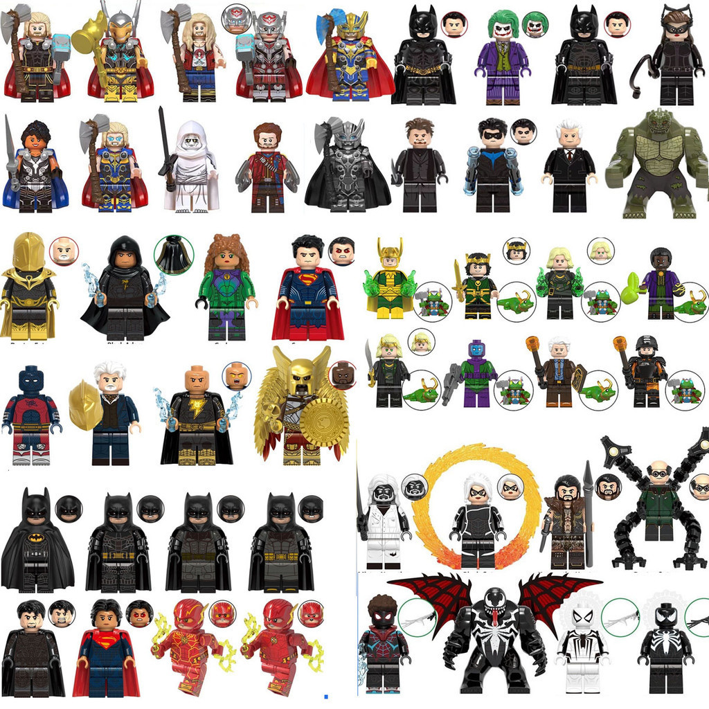 Brinquedos Montados Thor Valkyrie Star-Lord Minifigures Vingadores Marvel nano Modelo Boneca