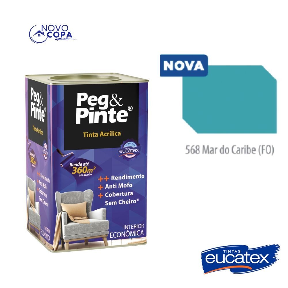 TINTA LATEX PEG PINTE INT. AZUL MAR DO CARIBE 18L | Shopee Brasil