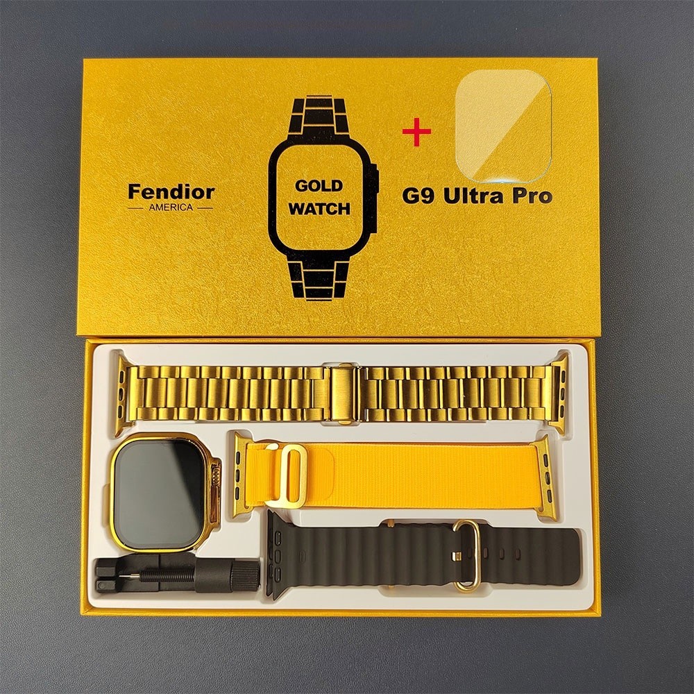 2024 G9 Ultra Pro Ouro Relógio Inteligente NFC Sem Fio Relógio Inteligente Bluetooth Chamada Das Mulheres Dos Homens Do Esporte Série PK HK9PRO/HK8PROMAX