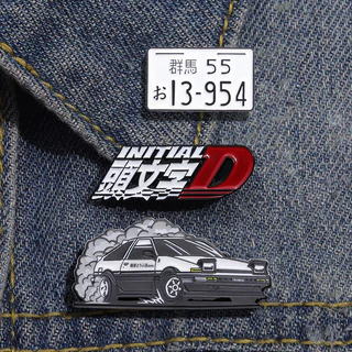 Desenho Animado De Corrida " D Inicial " Broche De Esmalte AE86 Mochila Para Carro Crachá De Japonesa Número Da Placa De Licença Acessórios De Vestuário Jóias De Presente