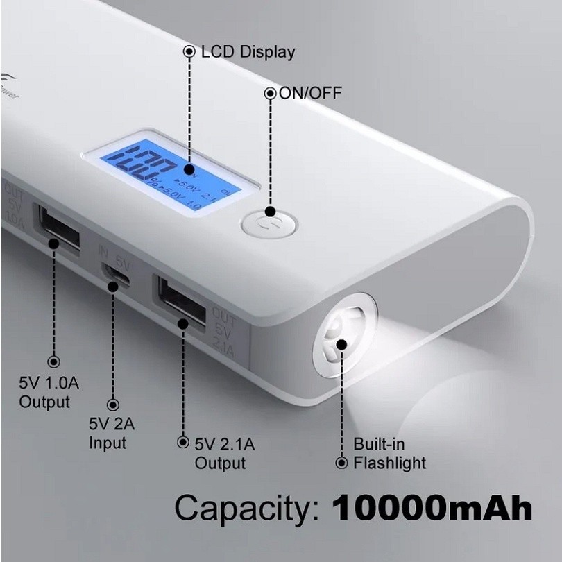 Carregador Portatil Bateria Externa Power Bank Pineng 10.000mah Pn968