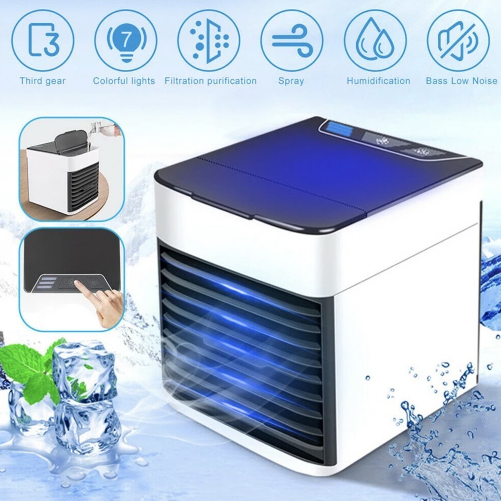 Mini Umidificador Climatizador Ar Condicionado Portátil Usb 3 Níveis de Ventilação