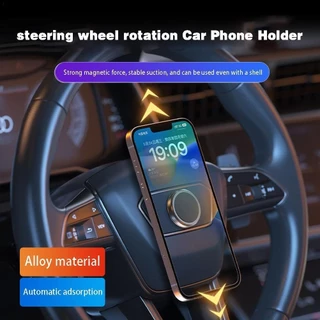 Suporte Magnético Redondo Para Telefone De Carro Volante Fixo Giratório GPS Todos Os Telefones