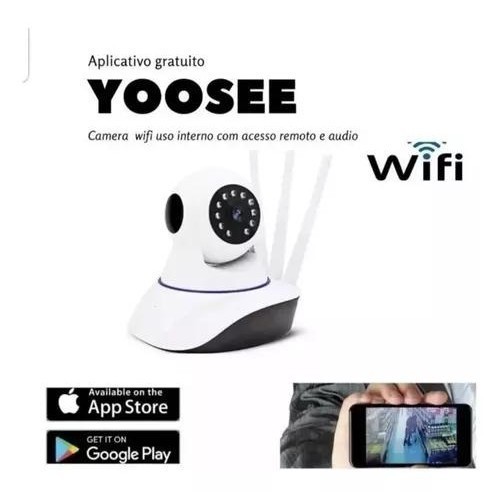 Camera de Segurança com 3 Antena WIFI IP 1080P APP YOSEE P2P
