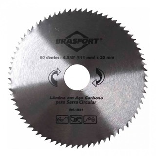 Disco de serra para madeira 4.3/8" x 20 mm 80 dentes - Brasfort