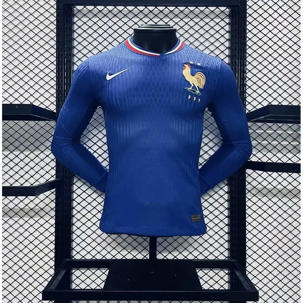 Camisa Futebol [Versão do Jogador] 2425 Nova Copa Europeia França Alta Qualidade Manga Longa AAA Casa NM24