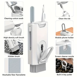 kit de escova de limpeza de teclado 8 em 1 multifuncional portátil para computador/fone de ouvido/ferramentas em Oferta na Shopee