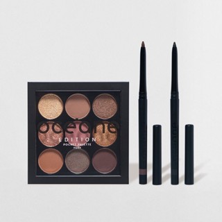 Kit Lápis de Olhos Marrom Lápis de Olhos Preto Paleta de Sombras Nude Océane Edition
